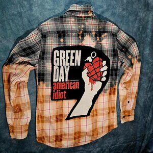 Zombie Killer Designs Small Custom Green Day American Idiot Flannel